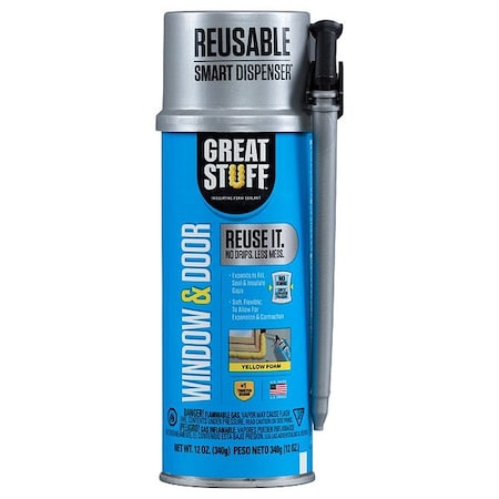 Great Stuff Insulating Spray Foam Sealant, Gun Application Method 12 oz, Can with Straw, Yellow 99108862