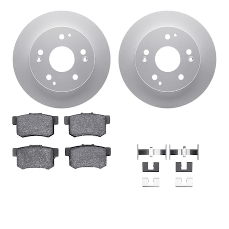 Dynamic Friction Co DFC GEOSPEC Coated Rotors with 5000 Brake Pads - Ceramic and Hardware 4512-59121