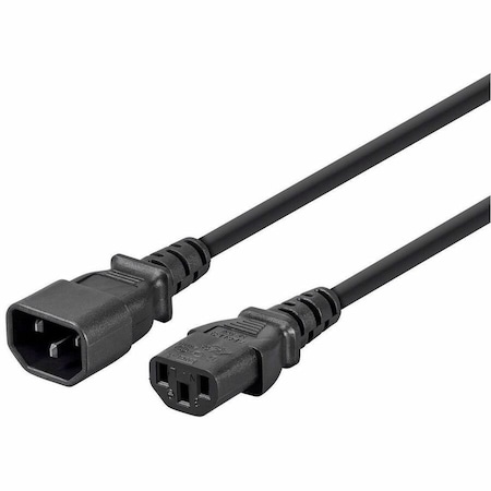 Monoprice SJT Extension Cord, 16 AWG, Indoor, 16/3, 1 Outlets, IEC 60320 C13, Black, IEC 60320 C14, 15 ft 6455