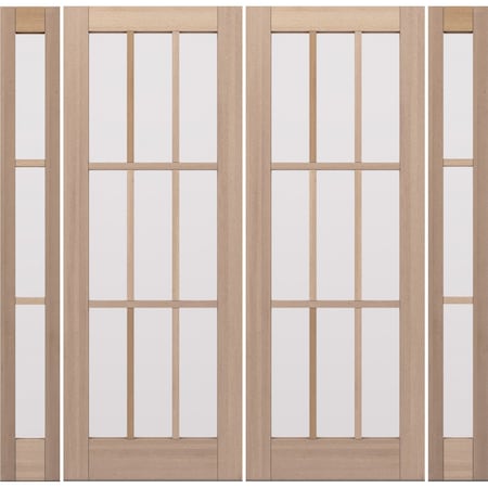 Doornmore G109, 103" x 98" ( 2x36" Door + 2x12" Side) Right Hand, Mahogany SDL 9 Lite Exterior Door G109-SW-3696-G103-SL_2-2_RI