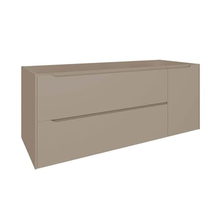 Homeroots 48" Taupe Wood Floating Bathroom Vanity With White Sink And Two Drawers 624129