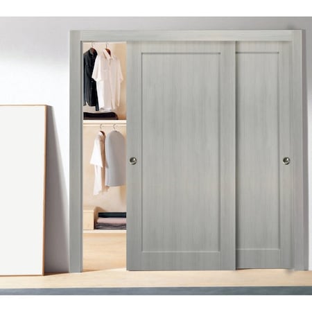 Sartodoors Slab Interior Door, 18" x 80", Gray QUADRO4111S-KS-18