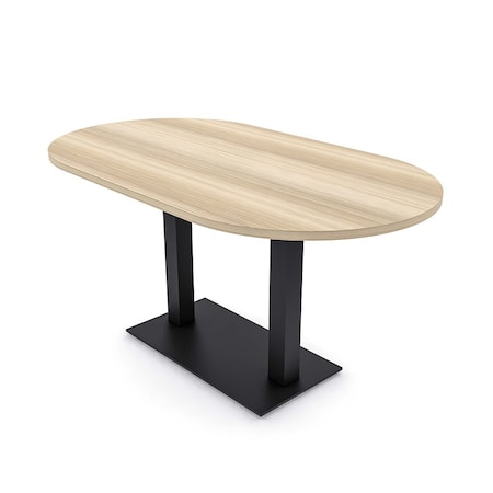 Skutchi Designs Racetrack Conference Table With Power Unit, 36 in W, 60 in L, Brown HAR-RAC-36X60-DOU.BK-K525-NA