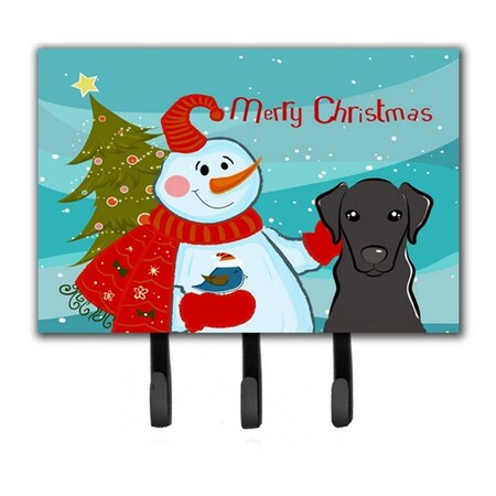 Carolines Treasures Snowman With Black Labrador Leash and Key Holder BB1855TH68