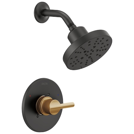 Delta Nicoli Monitor 14 Series H2Okinetic Shower In Matte Black / Champagne Bronze 142749-GZ