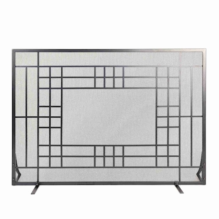 Lavish Home Fireplace Screen Single Panel Gate with Protective Mesh Spark Guard for Fire Place 80-FPSR-15