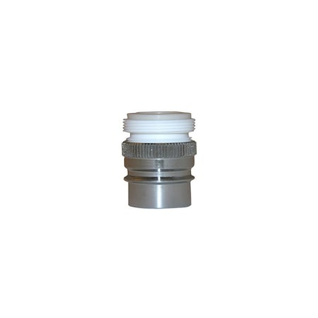 Larsen Supply Co. Dual Thread Short Snap Nipple with Aerator, Chrome, 15/16 MPT x 55/64 In. FPT x 27 Thread 2685143