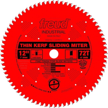 Freud CircularSawBlade, Carbide, Dia:12" LU91R012
