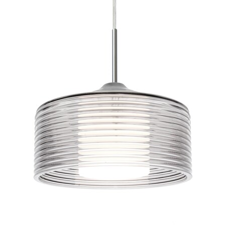 Besa Lighting Besa Belu Pendant, Clear, Satin Nickel Finish, 1x 5W MAX E26 Base 1JT-BELUCL-LED-SN