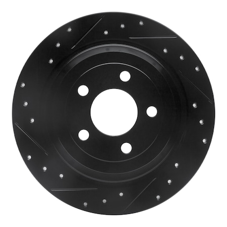 Dynamic Friction Co DFC Brake Rotor - Drilled and Slotted - Black 633-54076L