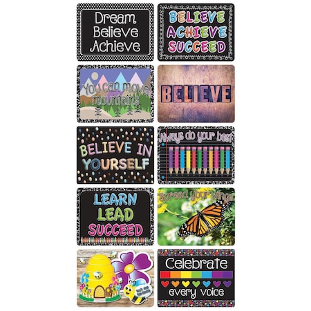 Ashley Productions Mini Whiteboard Erasers, Positivity Theme, 2 x 1.5 x 0.75 in., 10PK ASH78020