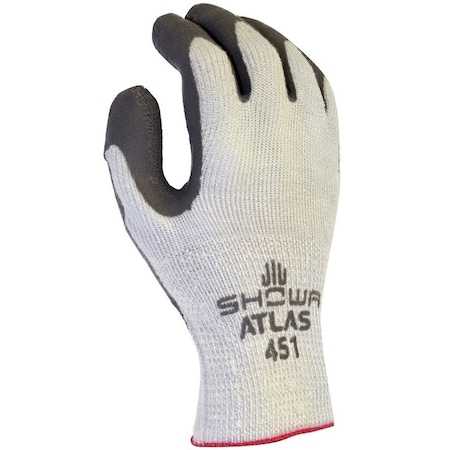 Showa 451-M Gloves, Unisex, M, 9.84 in L, Elastic Cuff, Gray/Light Gray 451M-08.RT