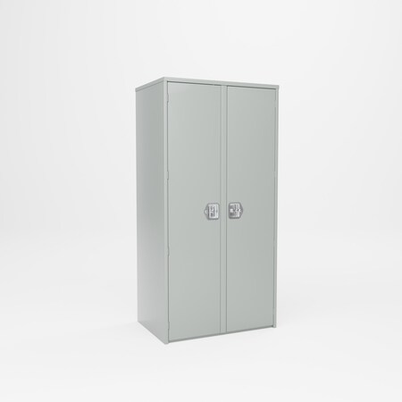 Pucel Two Door Center Partition Cabinet, 36 in W x 24 in D x 72 in H, Gray HDSC-3672-24-8-CP