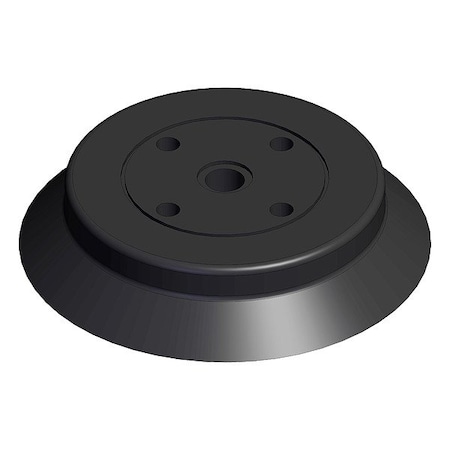 Smc Vacuum Pad, Black, Flat with Ribs Pad ZP100HS