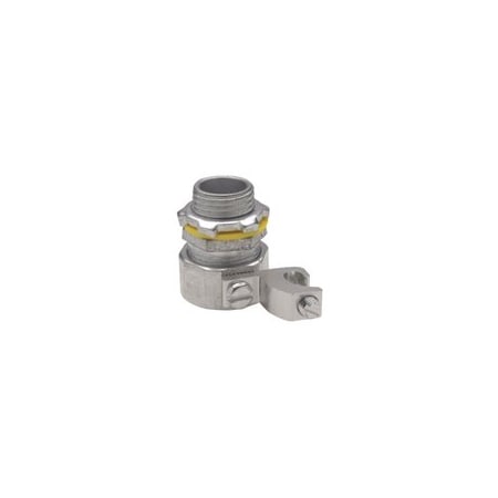 Crouse-Hinds Conduit Fitting Connector, 3/4 in, Liquid-Tight, Aluminum, Electro Zinc Plated LTB75G