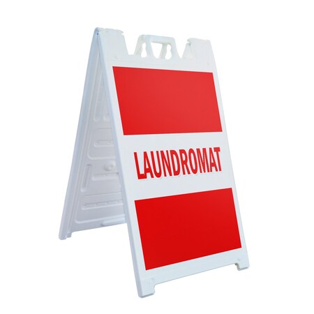 Signmission Laundromat, A-Frame & 2 Sign Inserts, Heavy-Duty Plastic Frame SBHD-C-2436-Laundromat