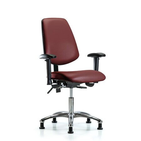 Blue Ridge Ergonomics Vinyl Chair, Vinyl, Adjustable Arms BR-VDHCH-MB-CR-T0-A1-RG-8815
