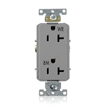 Leviton DuplexReceptacle, 20A, Gray, 125V, Indstrial WDR20-GY