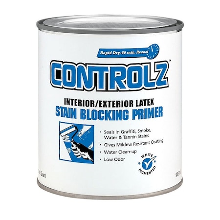 Valspar 1 Qt Paint 11925 White Controlz Interior/Exterior Latex Stain Blocking Primer 183