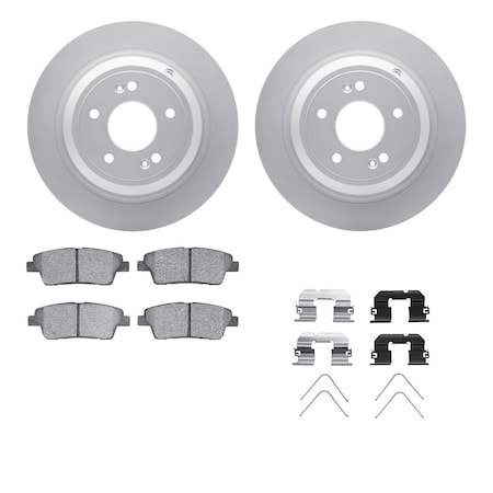 Dynamic Friction Co DFC GEOSPEC Coated Rotors with 5000 Brake Pads - Ceramic and Hardware 4512-03158