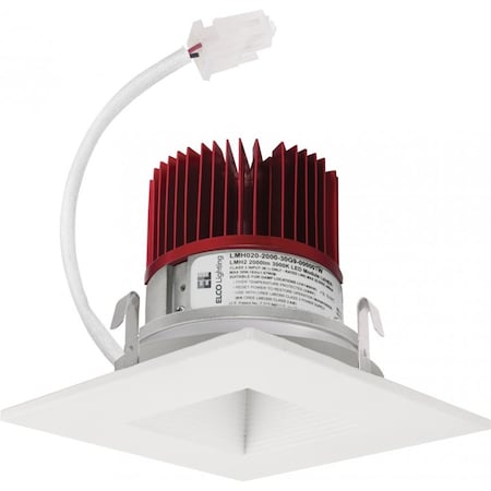 Elco Lighting 4in LED Light Engine, Square on Square Baffle Trim, 1250lm, 4000K, White E415C1240W2