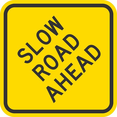 Lyle Slow Road Ahead, 12x12, High Intensity Prismatic, Yellow G-2061-HI_12x12