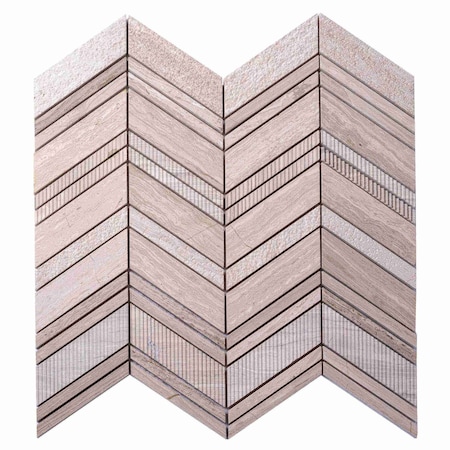 Apollo Tile Wooden Gray 13x14 Marble Polished, Etched Floor and Wall Mosaic Tile 6.09 sqft/case, 5PK APLBL8807WGA
