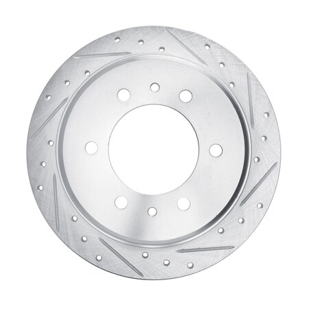Dynamic Friction Co DFC Brake Rotor - Drilled and Slotted - Silver 631-93001R