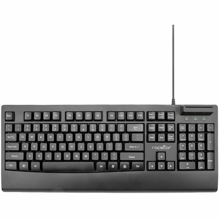 Rocstor KS18 SECURITY USB KEYBOARD WITH BUILT-IN SMARTCARD READER - 104 KEYS - COMMON AC Y10P038-B1