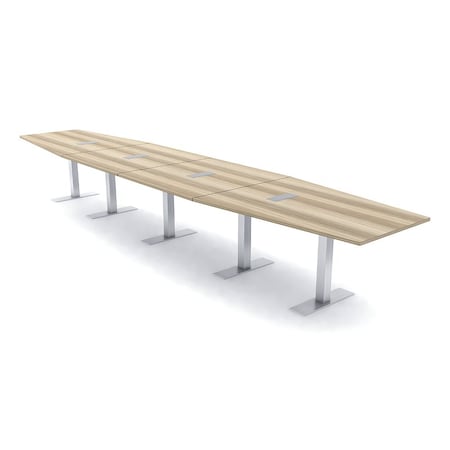 Skutchi Designs 18 Person Conference Table With Power Unit | 18' Hexagon Table | Harmony Series HAR-HEX.IR-48X216-T-K525-ESIL