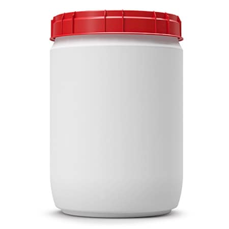 Curtec Total Opening Drum with lid, HDPE, 39L, white - red 6948-58-046