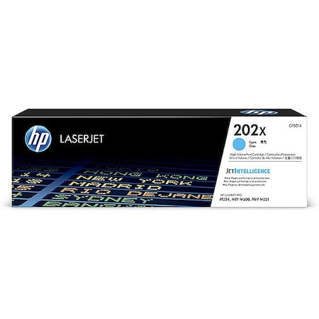 Hp 202X (CF501X) High Yield Cyan Original LaserJet Toner Cartridge (2,500 Yield) CF501X