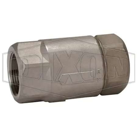 Dixon Ball Cone Check Valve, 1-1/4 in Nominal, FNPT Connection End Style, 316 SS Body, PTFE Seat Softgoods 62-106
