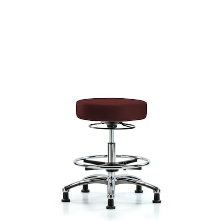 Blue Ridge Ergonomics Bench Stool, Med, Vin, Chrm, CF, Glides, Burg BR-VMBSO-CR-CF-RG-8569