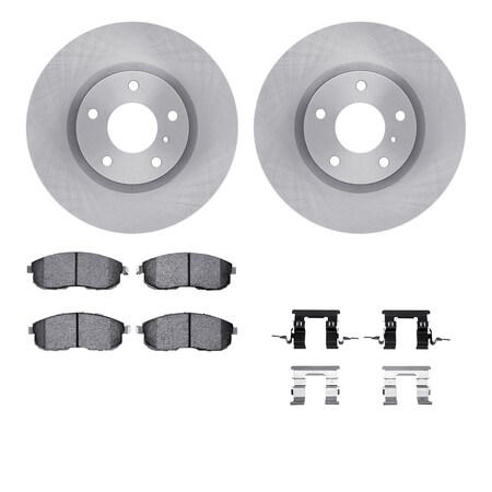Dynamic Friction Co DFC Brake Rotor with 5000 Brake Pads and Hardware Kit 6512-68042