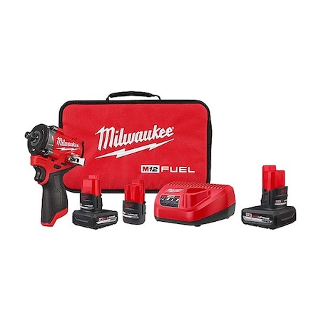 Milwaukee Tool M12 FUEL Impact Wrench + HO 5.0 Battery 2563-22, 48-11-2450