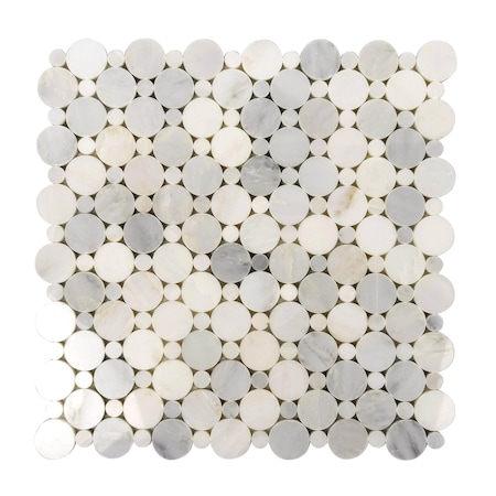 Apollo Tile 12x12 Oriental White Marble Polished Floor and Wall Mosaic Tile 4.83 sqft/case, 5PK APLDC88P16A