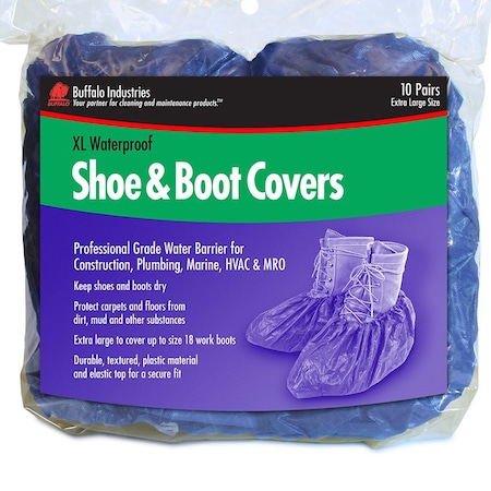 Gorilla Glue X-Large Buffalo 68403 Blue Shoe Covers Waterproof Shoe and Boot Covers, 10-Pair 7500102