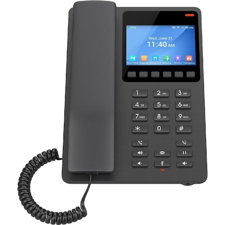Grandstream Desktop Hotel Phone, 3.5" Colo Color LCD, PoE, Black GHP631