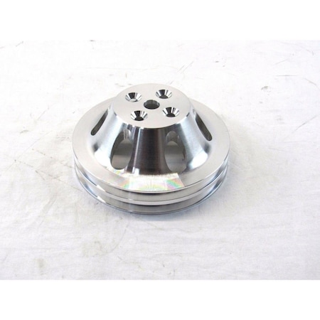 Absurdo Aluminum Short Water Pump Pulley with Double Groove for 1965-1968 BBC 396-454, Satin AB2194296
