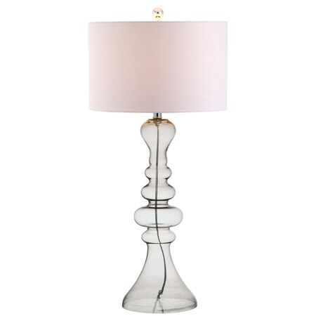 Jonathan Y Madeline 35" Curved Glass LED Table Lamp, Smoke Gray JYL4012E