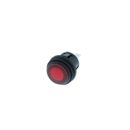 Switch Components Snap-In Push Button, 3P SPST OFF-ON, Red LED, IP65 PB-1A-DC-2-RDL
