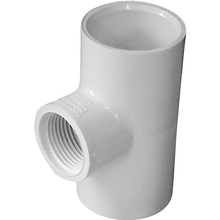 Lasco Reducing Pipe Tee, 1 x 34 in, Slip x FPT, PVC, White, SCH 40 Schedule, 450 psi Pressure 402131BC