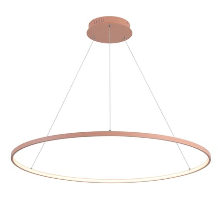 Jonathan Y Brice 35" Modern Contemporary Metal Round Dimmable Integrated LED Pendant, Matte Pink JYL7220B