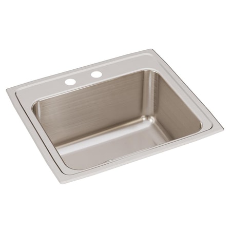 Elkay Sink, Drop-In Mount, 2 Hole, 18" x 14", Lustrous Satin DLR2219102