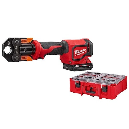 Milwaukee Tool M18 PACKOUT Sub Compact Press Tool Kit, For 3/8 in to 1 in PEX, Copper Ring PEX Pipe, 18 V DC 2674-22P, 48-22-8432