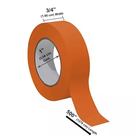 Bartovation Lab Labeling Tape, 500in Length x 3/4in Width, 1 Inch Core ( 1 Orange Roll) NL341OR500