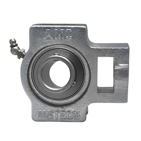 Ami Bearings SINGLE ROW BALL BEARING - 1/2in WIDE SET SCREW NICKEL NARROW SLOT TAKE-UP UCNST201-8NP