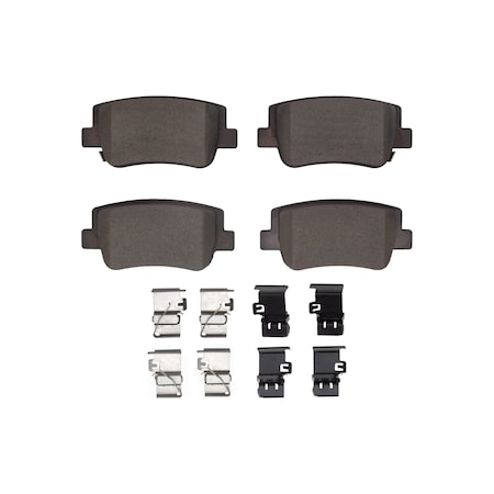 Dynamic Friction Co DFC 5000 Advanced Brake Pads - Ceramic and Hardware Kit 1551-2417-01