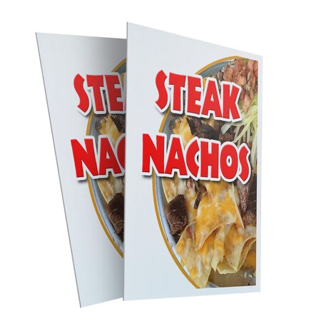 Signmission Steak Nachos, Plastic Signs Only 24 Inch x 36 Inch, Corrugated Plastic, 2PK CSB-2436-2PACK-Steak Nachos